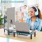 BONTEC 1 Pack 3 Height Adjustable Monitor Stand Riser - Image 4