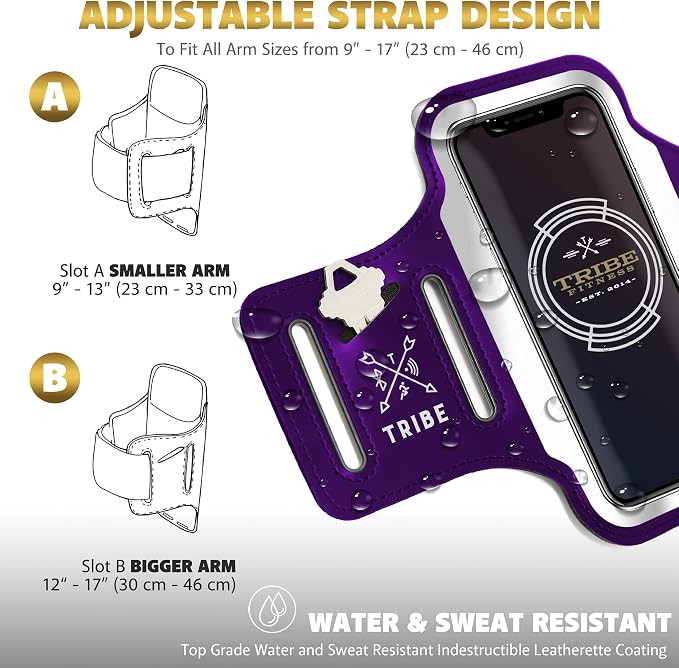 TRIBE Running Phone Holder Armband. iPhone & Galaxy Cell Phone Sports Arm Bands - Image 5