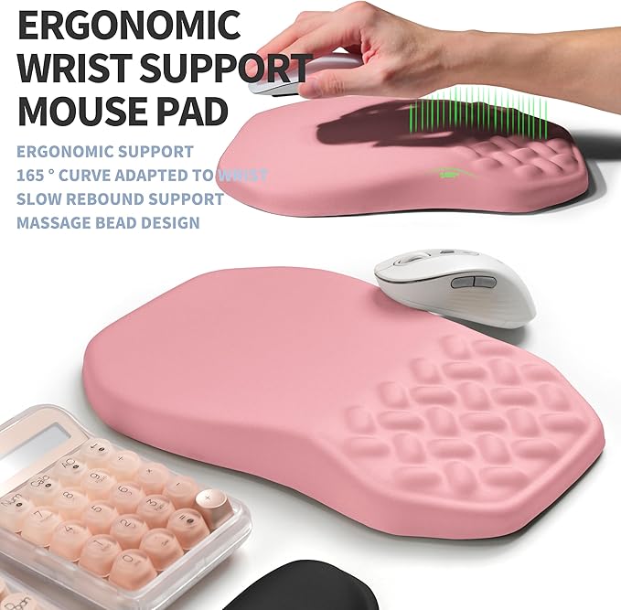2-in-1 Ergonomic Set, Wave Keyboard Wrist Rest and Massage Slope Mouse Pad - Image 3