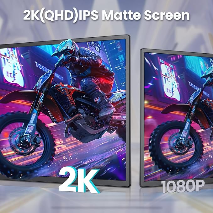 2K 180Hz Portable Monitor, 23.8" 2560x1440 QHD 120% SRGB IPS FreeSync Gaming - Image 2