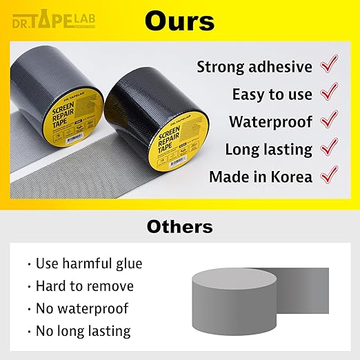 Black Window Screen Repair Tape, 2 in X 15 FT, Screen Repair Kit - Image 6