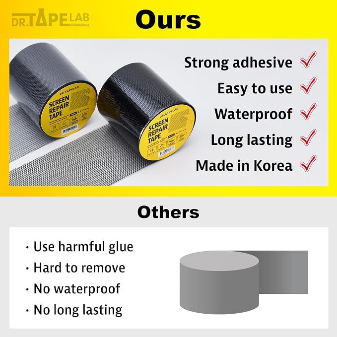 Grey Window Screen Repair Tape, 4 in X 15 FT, Screen Repair Kit - Image 6