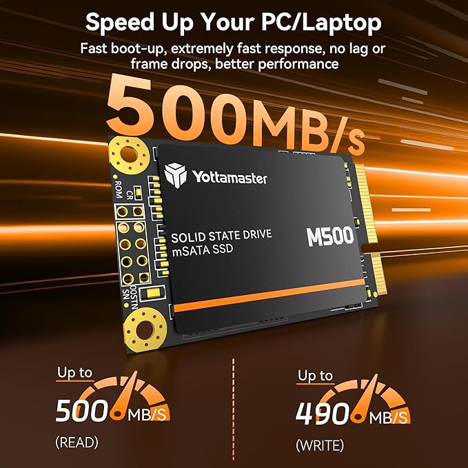 Yottamaster M500 2TB mSATA SSD SATA III 6Gb/s, mSATA Internal Solid State Drive - Image 2