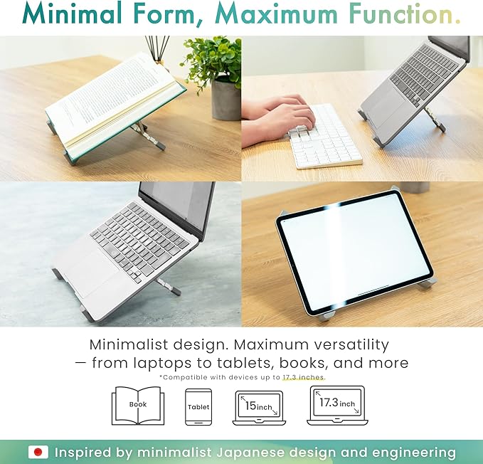 BELLEMOND | X-Shape Laptop Stand – Adjustable Aluminum Riser, 5 Height Levels - Image 2