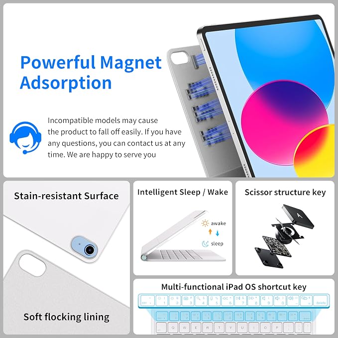 Keyboard Case for iPad 11th and iPad 10th Generation, Magic Keyboard for ipad - Image 3