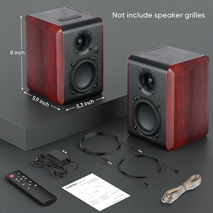 Saiyin Powered Bluetooth Bookshelf Speakers - Image 6