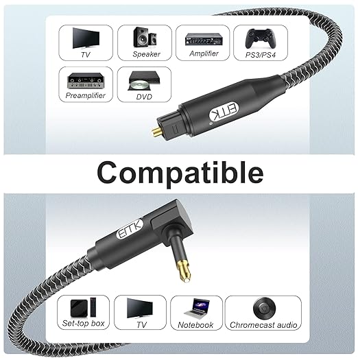 EMK Premium 90° Right-Angle Mini Toslink Cable - Image 6