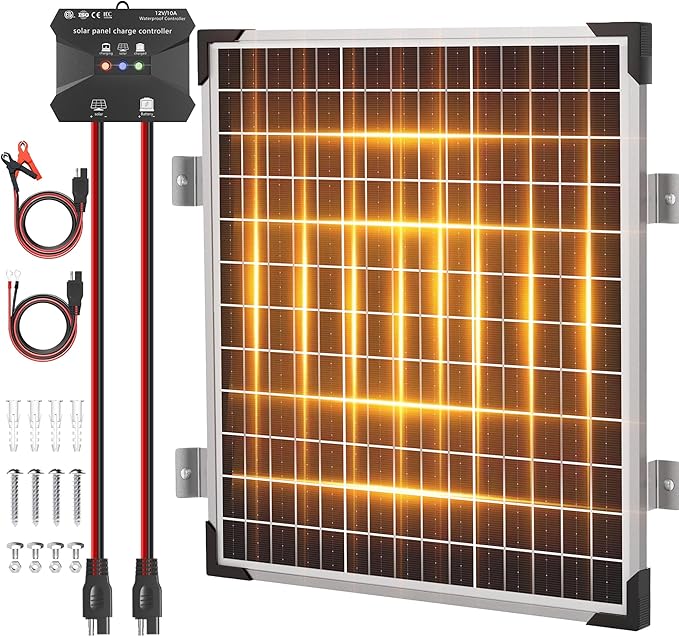 Voltset 50W Solar Panel Kit - 12V Solar Battery Charger Maintainer - IP67 by Voltset