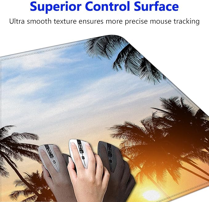 Large Gaming Mouse Pad with Stitched Edges, Extended Desk Mousepad with - Image 3