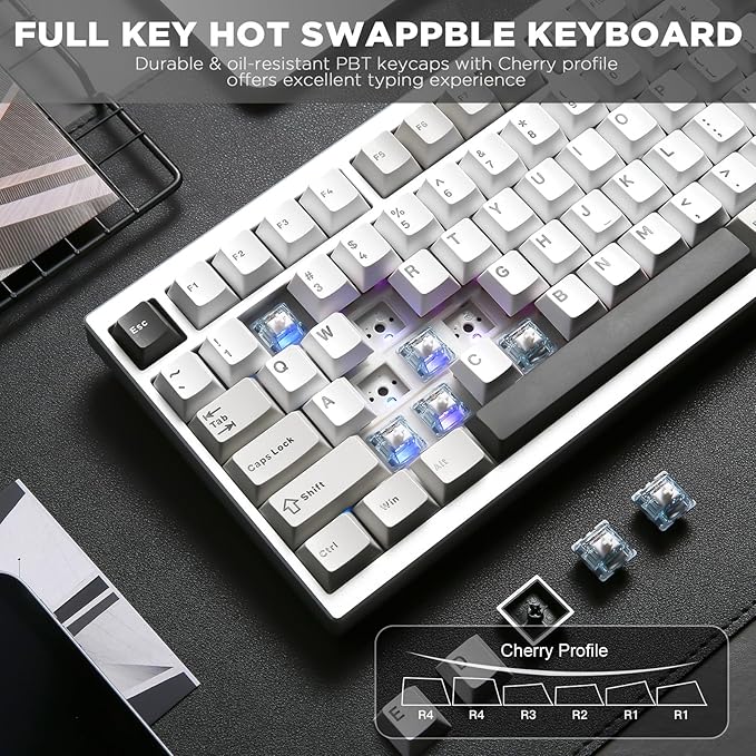 YUNZII AL80 Wireless Mechanical Keyboard, Full Aluminum CNC, Smart LCD Display - Image 6