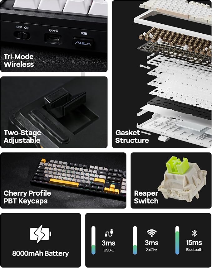 EPOMAKER X Aula F108 PRO Wireless Gaming Keyboard - Image 3