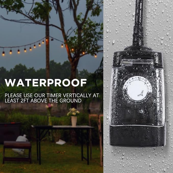 G-Homa 24 Hour Mechanical Outdoor Timer Outlet, Outdoor Timer - Image 5