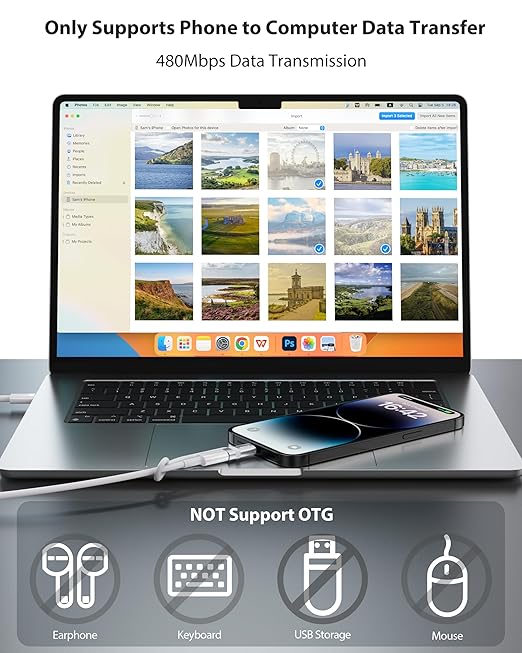 USB C to Lightning Adapter, Type C to Lightning Adapter Support 36W PD Fast - Image 6