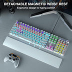AULA F2088 Typewriter Style Mechanical Gaming Keyboard, Rainbow LED Backlit - Image 2