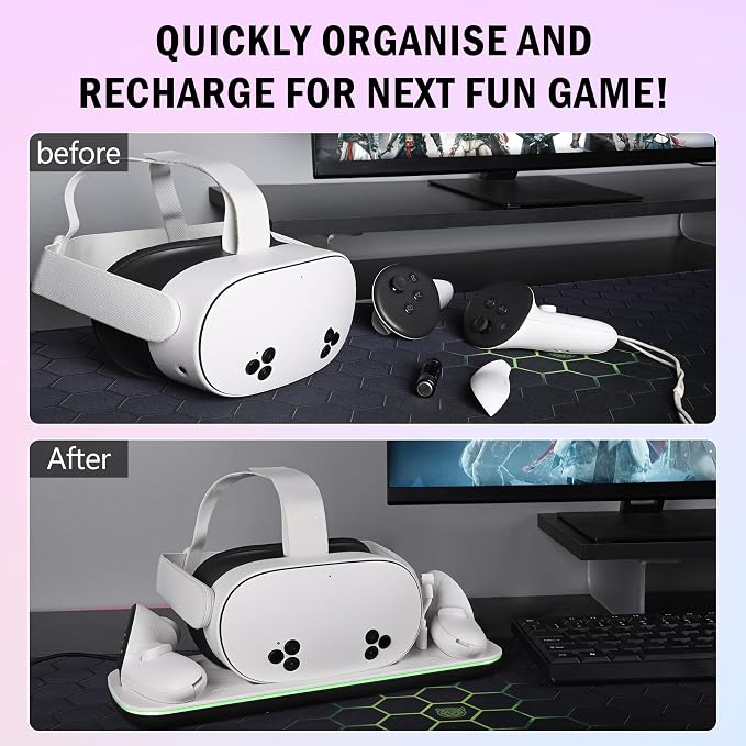 Charging Dock for Quest 3S, VR Stand for Meta Quest3, Charge Station for Oculus - Image 6