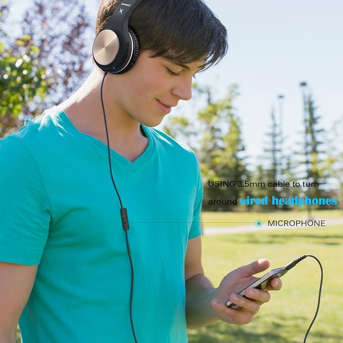Riwbox Bluetooth Headphones, XBT-80 Folding Stereo Wireless Bluetooth - Image 7