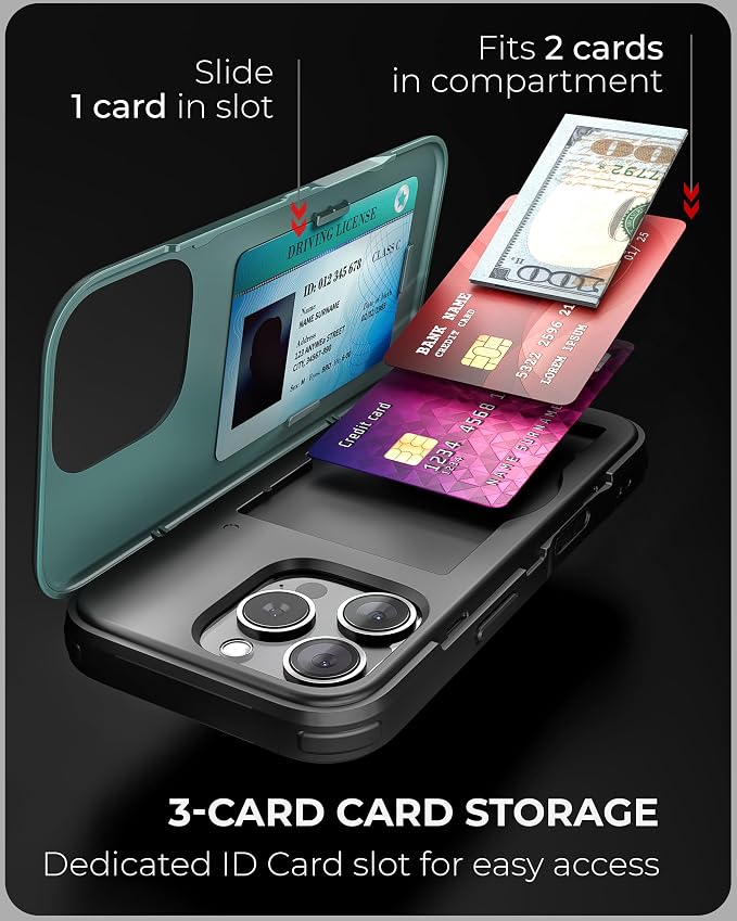 TORU CX Slim for iPhone 16 Pro Case Wallet | Protective Shockproof Heavy Duty - Image 3