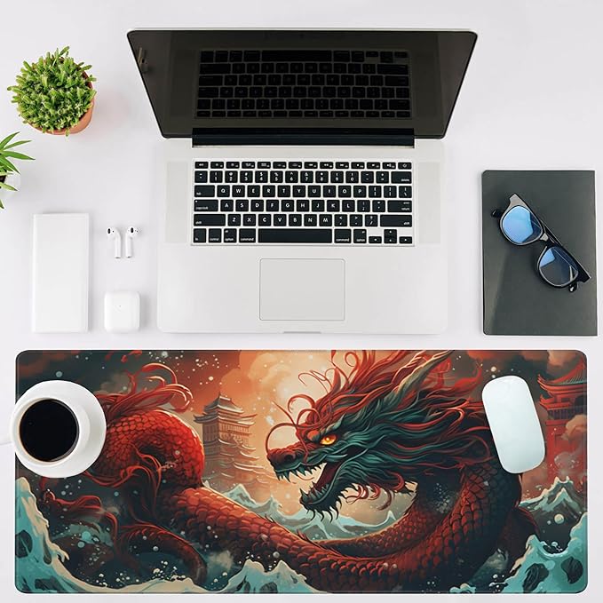 Mouse Pad Large Chinese Traditional Dragon Non-Slip Gaming Desk Mat - Image 2
