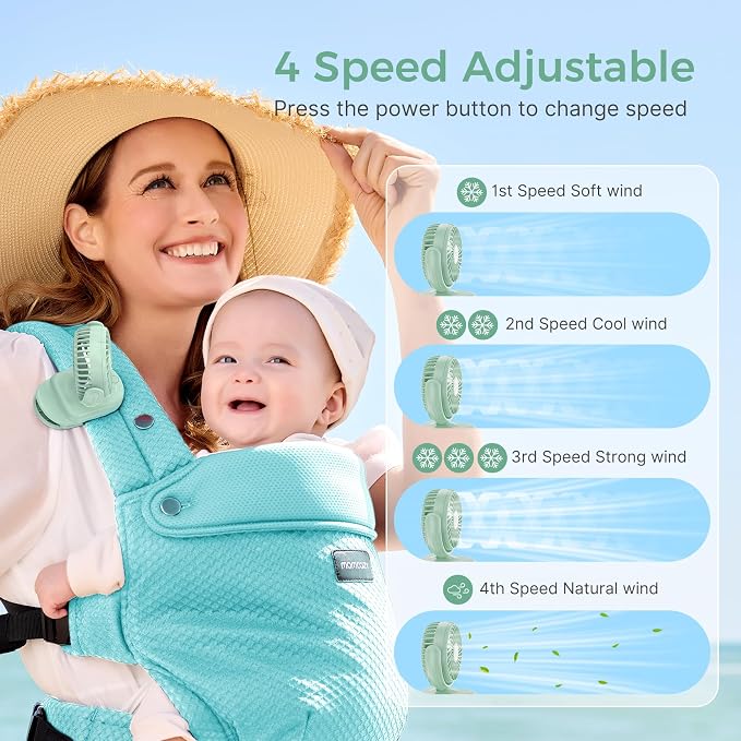 Momcozy Portable Fan with Clip | 4-Speed Mini-Fan - Image 3