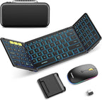 Samsers Foldable Keyboard and Mouse, Folding Bluetooth Keyboard Mouse Combo by HOME