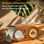 Oncheer Portable Retro Vintage Bluetooth Speaker Radio, FM/AM/SW 3 Band - Image 4