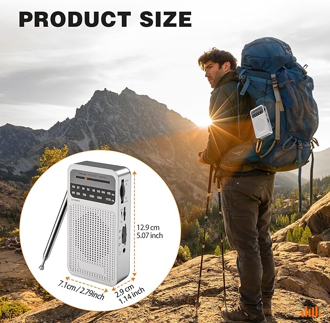 Portable Radio AM FM with Long Range Reception, Goodes Transistor Radio with - Image 6