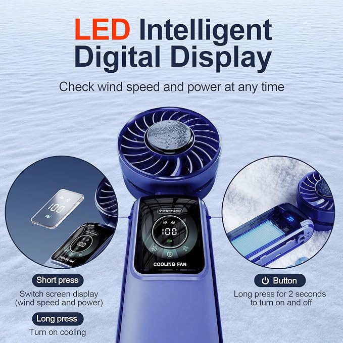 Blows Cold Air Portable Handheld Fan - Image 4