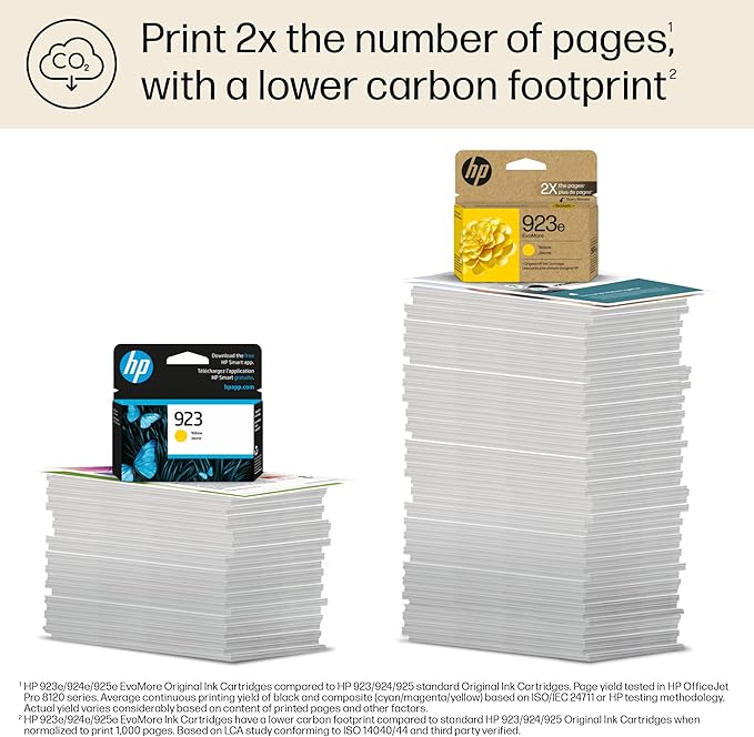 HP 923e EvoMore High Yield Yellow Ink Cartridge | Works OfficeJet 8120 Series - Image 5