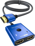 4K@60Hz HDMI Splitter Switch 2 in 1 Out, WARRKY Bidirectional 2x1 Switcher UHD by WARRKY