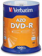 Verbatim DVD-R Blank Discs AZO Dye 4.7GB 16X Recordable Disc by Verbatim