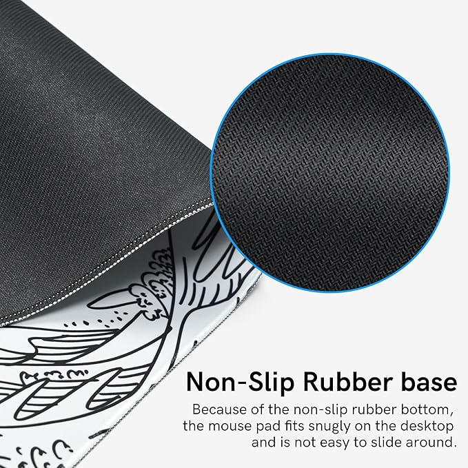 Large Gaming Mouse Pad for Desk, Kanagawa XXL Mouse Pad 35.4x15.7 Inch - Image 5