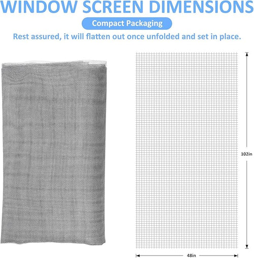 40"x118" Window Screen Mesh, Fiberglass Window Screen, Screen Door Mesh - Image 2