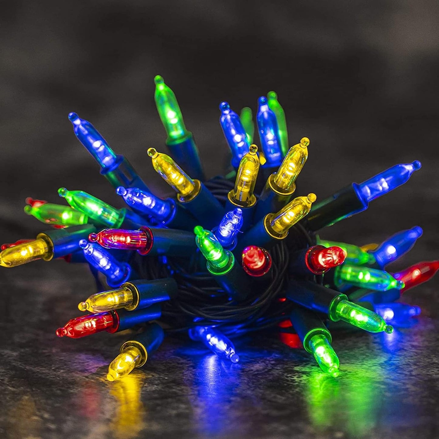 Dazzle Bright Battery Operated Christmas Lights, 2 Pack Total 32Feet 100LED Clear Mini String Lights Waterproof with 8 Modes for Xmas Indoor Outdoor Yard Holiday Wedding Decorations (Multi Color)
