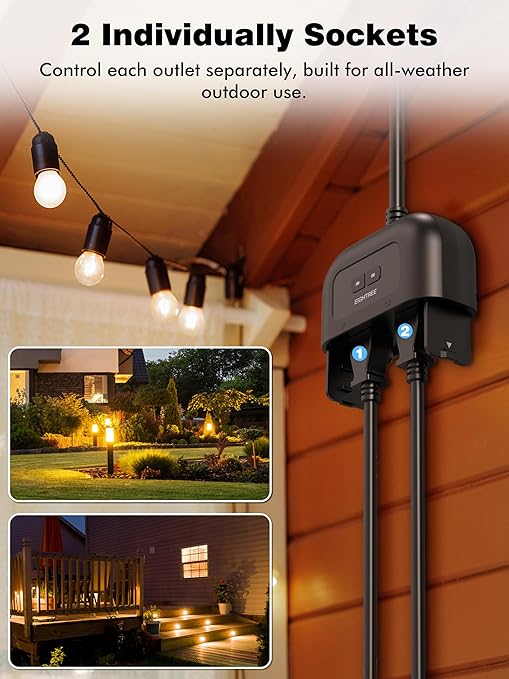 EIGHTREE Outdoor Smart Plug Waterproof IP44, Smart Outlet Plug - Image 2