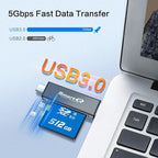 SmartQ C350 USB C sd card reader and USB 3.0 Super Speed Memory Card adapter - Image 3