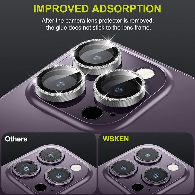 WSKEN for iPhone 14 Pro/iPhone 14 Pro Max Camera Lens Protector, HD Tempered - Image 5