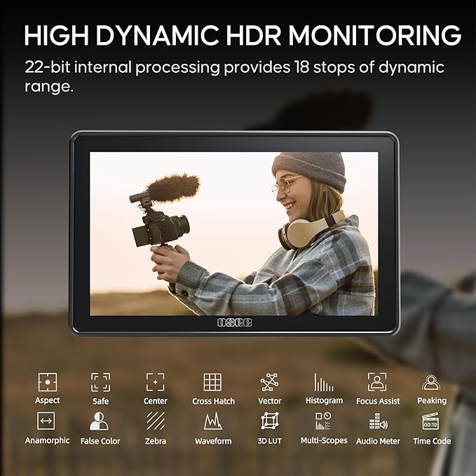 Osee G7 Pro 7 Inch Touchscreen Camera Monitor, 3000Nits HDR Field Monitor - Image 8