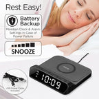 iHome Wireless Charger with Alarm Clock, Compact Digital Alarm Clock - Image 4