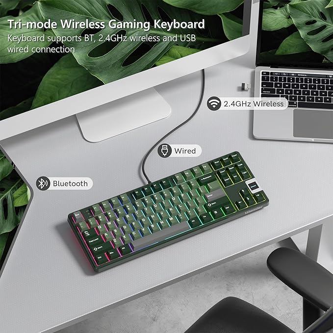QK87 75% Keyboard with Multimedia Screen, QMK/VIA Wireless Gaming Keyboard - Image 6