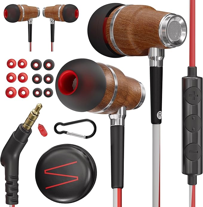 Symphonized Wired Earbuds with Microphone – 90% Noise Cancelling Ear buds with by Symphonized