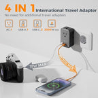 TESSAN Travel Adapter 009, PD 20W Universal Power Adapter 2 USB C 1 USB A - Image 4