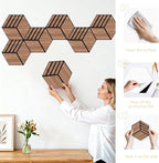 Mollywell Hexagon Acoustic Panels, Walnut S4, 12 Pack |Wood Veneer|High Density - Image 6
