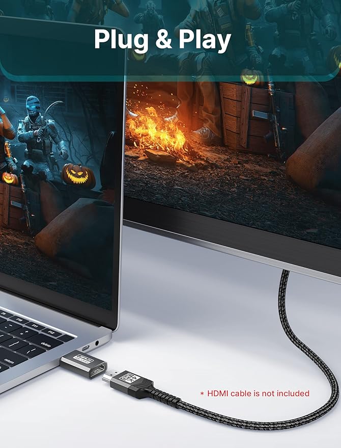 JSAUX 4K DisplayPort to HDMI Adapter, DP PC to HDMI Monitor Converter Video UHD - Image 2