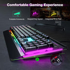 TECKNET Wired Gaming Keyboard, USB Wired Computer Keyboard, 15-Zone RGB - Image 2