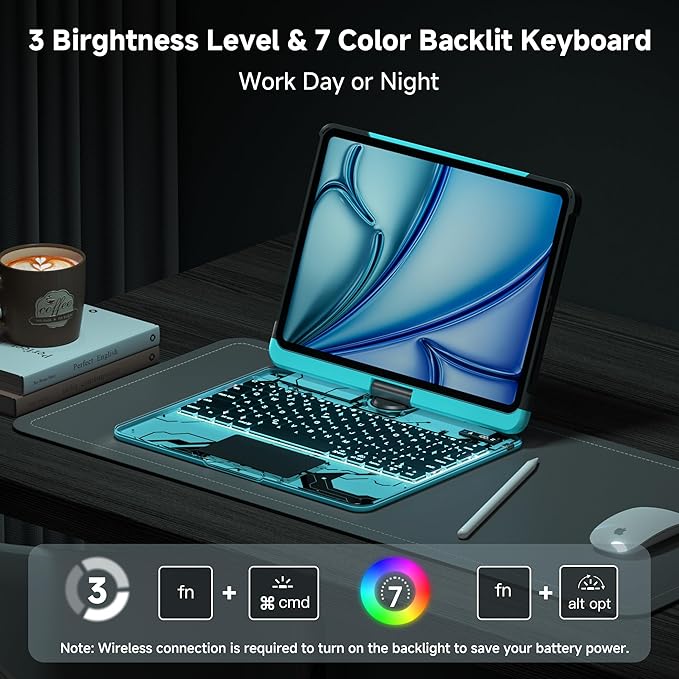 iPad Keyboard Case for iPad 10th Gen & 11th, Magic Wireless Keyboard - Image 5