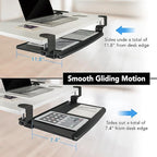 EHO Prime Desk Clamp Keyboard Tray, Under Desk Sliding Retractable Drawer - Image 3