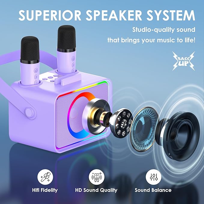 Karaoke Machine, Portable Bluetooth Speaker - Image 2