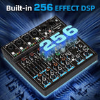 Depusheng M6 Portable Mini Mixer 6-Channel Audio Mixer DJ Console - Image 8