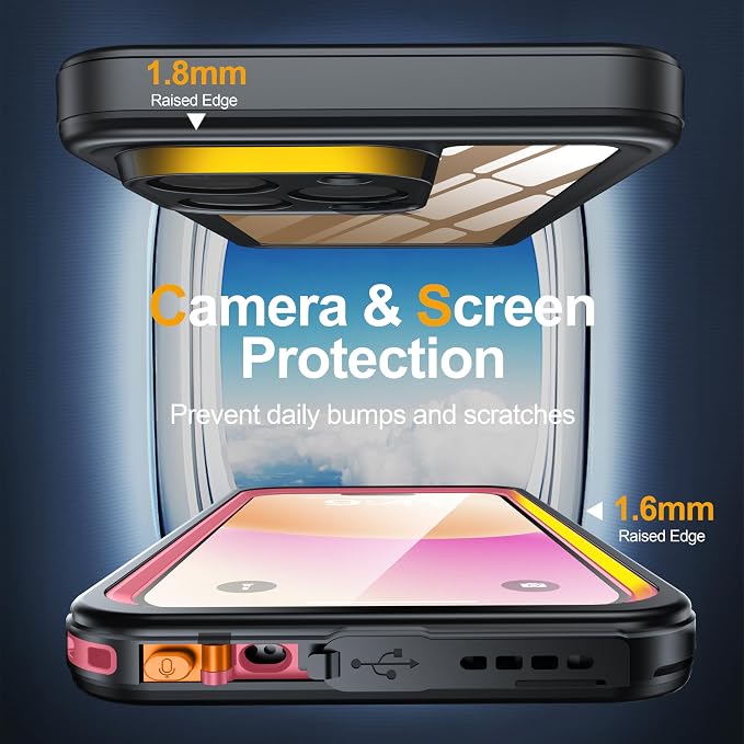 for iPhone 16 Pro Case Waterproof, Built-in Privacy Screen & HD Screen Double - Image 7