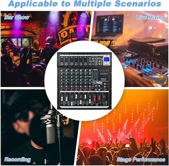 Dj Mixers 8 Channel Audio Mixer Sound Board - Image 6